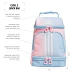 adidas Unisex Excel 2 Insulated Lunch Bag Psychedelic Gradient Sky/Skylight Blue/Pink Shine One Size